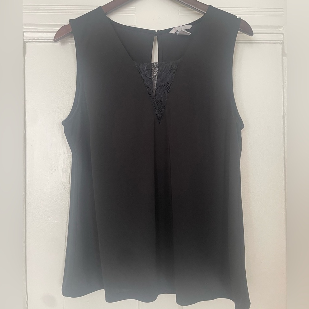 H&M Black Sleeveless Blouse with Lace Accent **add to bundle for $5**